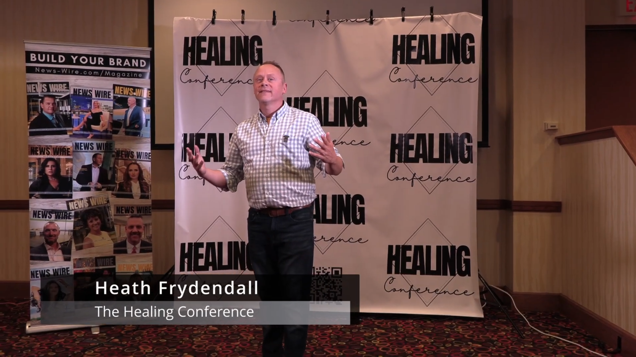 Heath Frydendall speaking at The Healing Conference